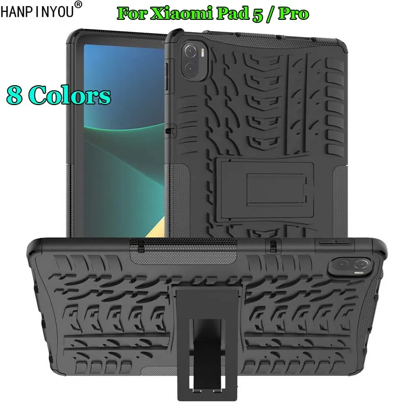 

For Xiaomi Pad 5 Pad5 / Pro 5pro Dazzle Shockproof Soft Silicone Dual Armor Back Fitted Case Stand Holder Cover Shell