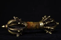 10 tibet buddhism bronze silk jiugu old magic weapon vajra dorje vajra phurba dagger holder ward off evil spirits exorcism