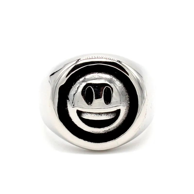 

Stainless Steel Men Rings Retro Smiling Finger Ring Jewelry Gifts