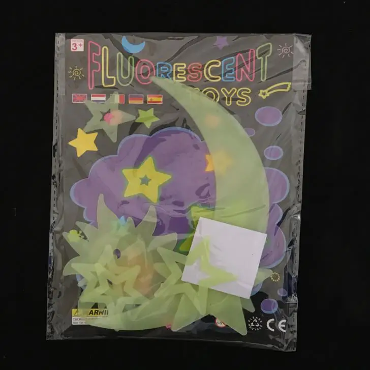 9 шт./компл. люминесцентные светящиеся Луна со звездами солнцем наклейки на стену