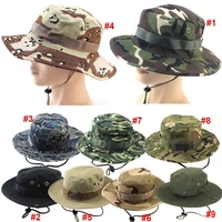 newest camouflage outdoor mountaineering fishing caps round boonie hats military camping outdoor hat whstore