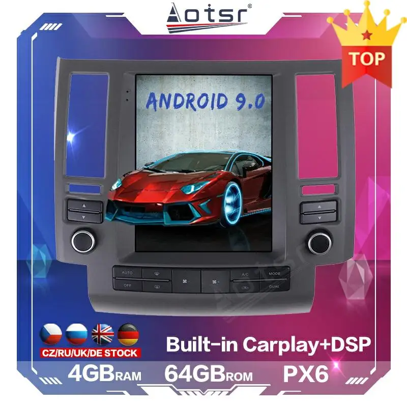 Для Infiniti FX FX35 FX45 2003 2009 вертикальный Tesla PX6 Android 9 0 автомобильный Радио плеер