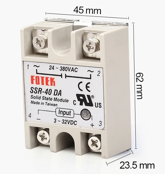 Твердотельное реле Φ 10A 25A 40A 60A модуль 3-32V вход DC 24-380V AC регулятор температуры -