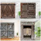 Винтажные занавески для душа с деревянными дверями, в стиле ретро, современный модный домашний декор, водонепроницаемая занавеска для ванной комнаты