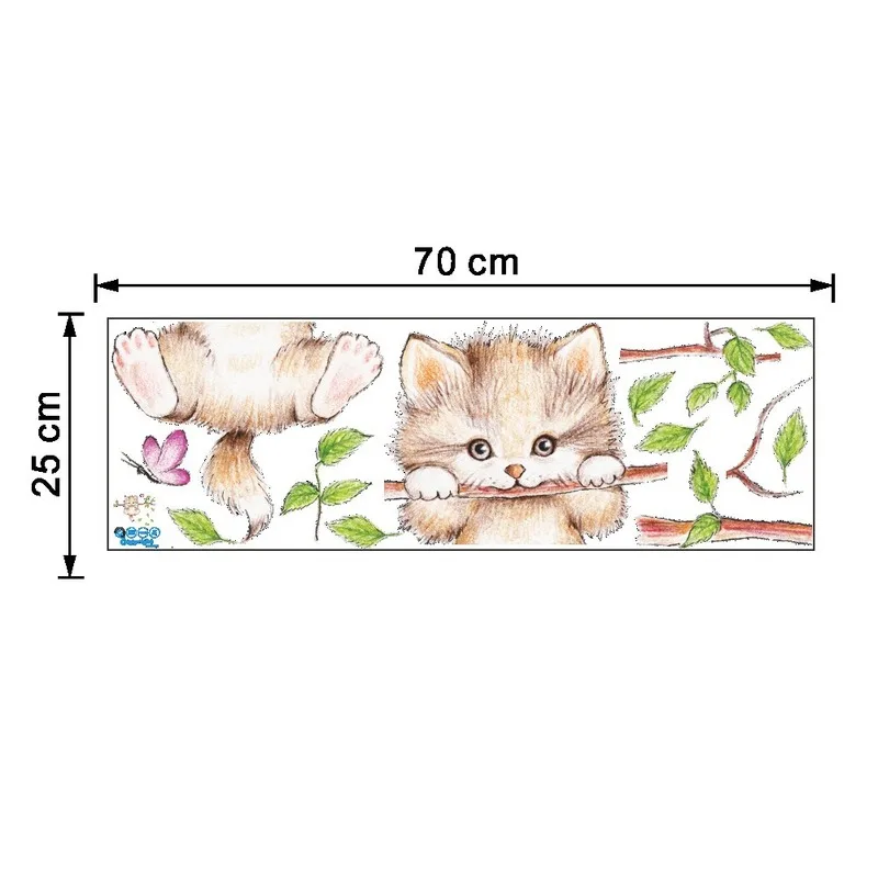

Cute Cat Tree Branch Wall Stickers for Kids Rooms Home Decoration Cartoon Animal Wall Decals Pvc Mural Art Diy Posters