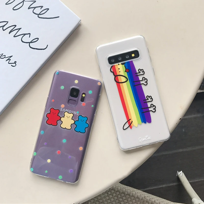 YHBB чехол S с рисунком радужной собаки прозрачный мягкий из ТПУ для samsung Galaxy S10 Plus S8