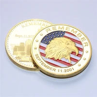 2014 coin 911 gold plated coin statue of liberty freedom americana 911 manhattan medallion retro dhl free shipping 50pcslot