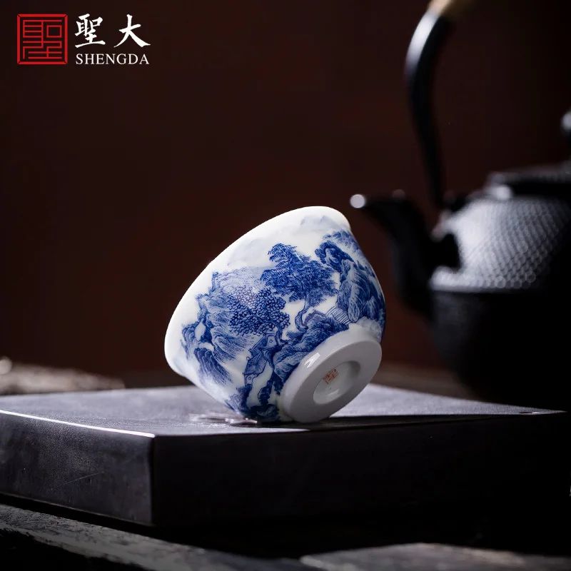 

landscape, poly teacups hand-painted ceramic kung fu masters cup sample tea cup all hand of jingdezhen tea service