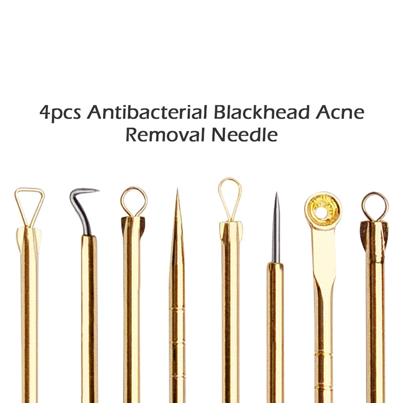 

Устройство для удаления чёрных точек на лице, 4 шт./компл., из нержавеющей стали игла для удаления прыщей