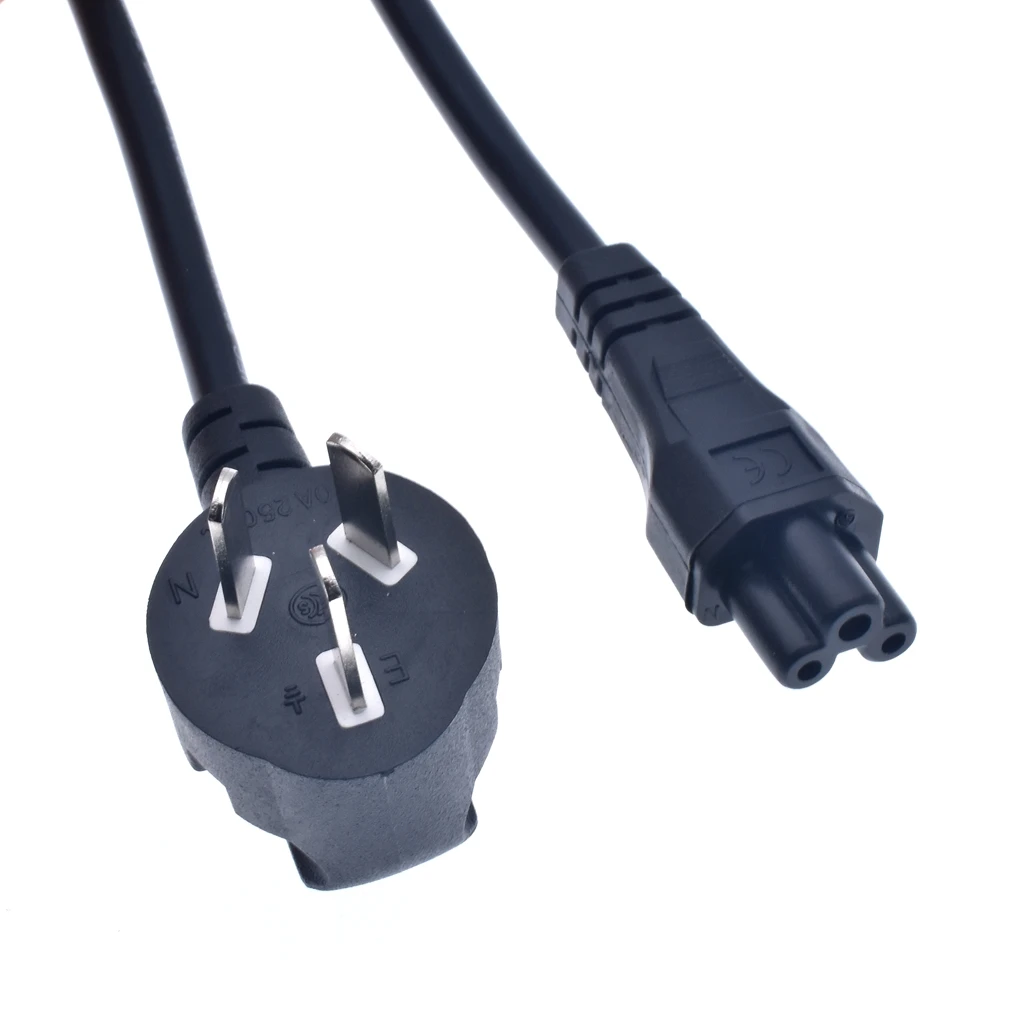 Australia AU to C5 power cable Type I flat 3 prong angel 90 dergee power cord 10A 250V 1.5m for laptop adapter power line