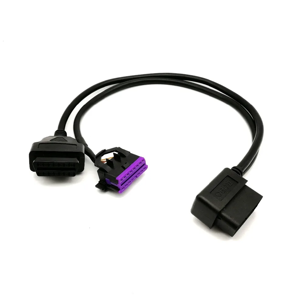 OBD2 16 Pin штекер двойной Женский Удлинительный кабель, OBD Y КАБЕЛЬ, адаптер OBD твердость провода для VW, AU-DI
