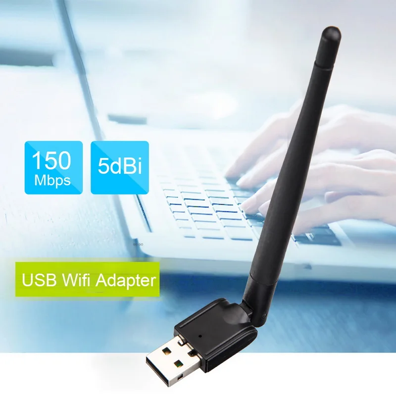 150Mbps Wireless WiFi Adapter 5dB Wifi Antenna Network Card Portable USB Receiver For PC Desktop Laptop |