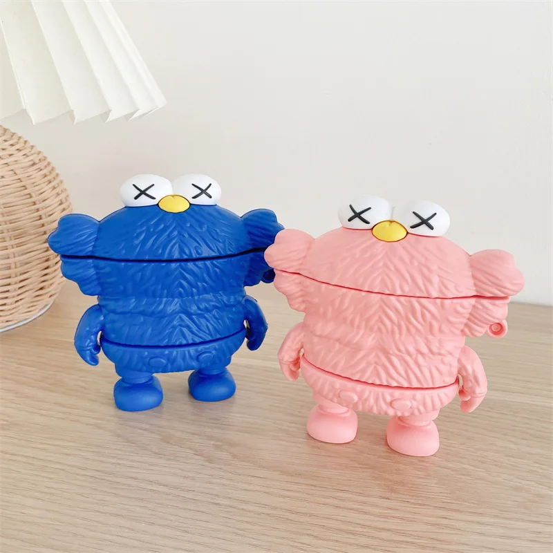 

Cookie Monster Airpods Case Cute 3D Cartoon Figures Of Sesame Street Silicone Protection Cover for Airpods 2 Accessories Cases