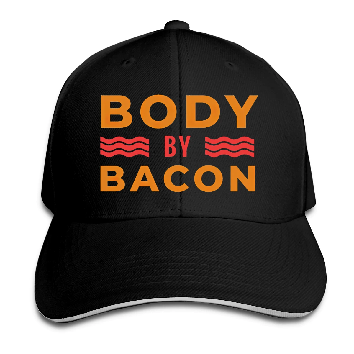 

Body By Bacon Hat Baseball Cap for Men Women Fashion Adjustable Sun Hat