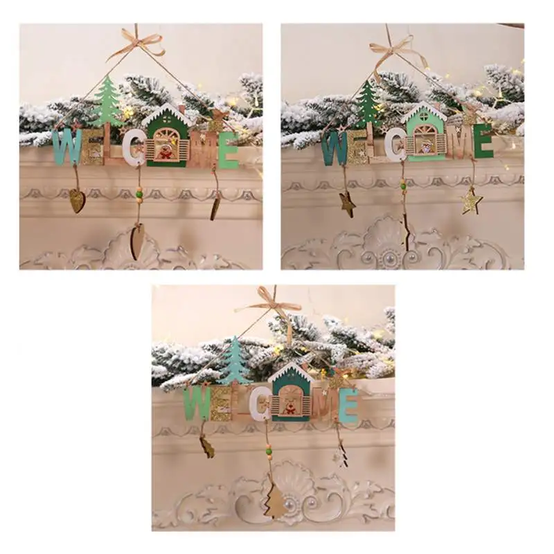 Рождественская елка Деревянные Колокольчики подвесные украшения