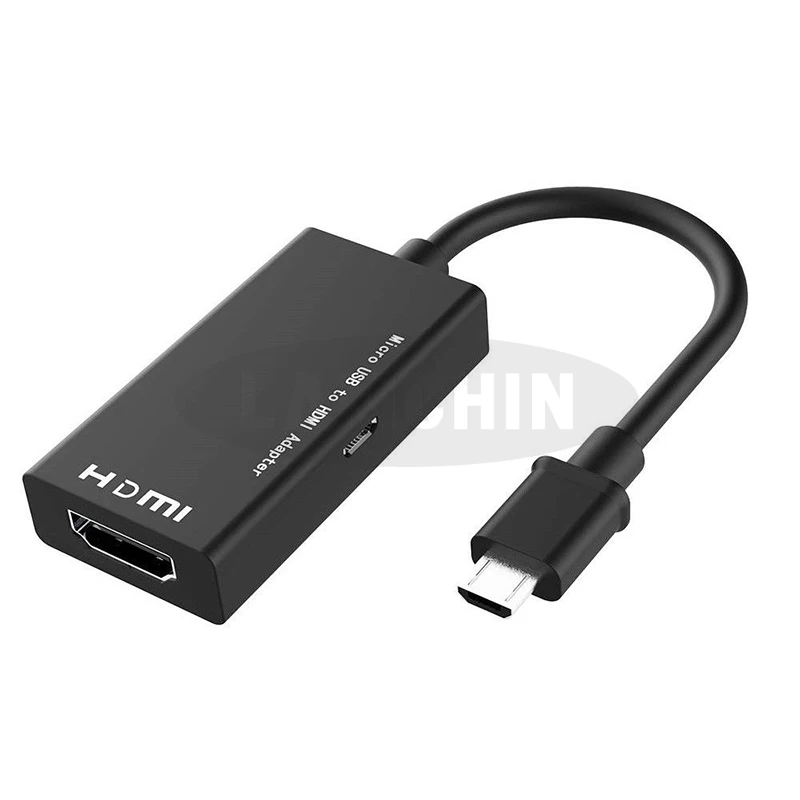 Black Микро USB к HDMI ТВ адаптер кабель 1080P HD HDMI аудио видео конвертер для телефона ТВ компьютерный адаптер - Цвет: Black