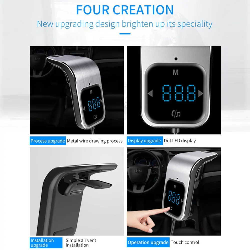 Bluetooth 5 0 двойной USB умный беспроводной передатчик автомобильное зарядное