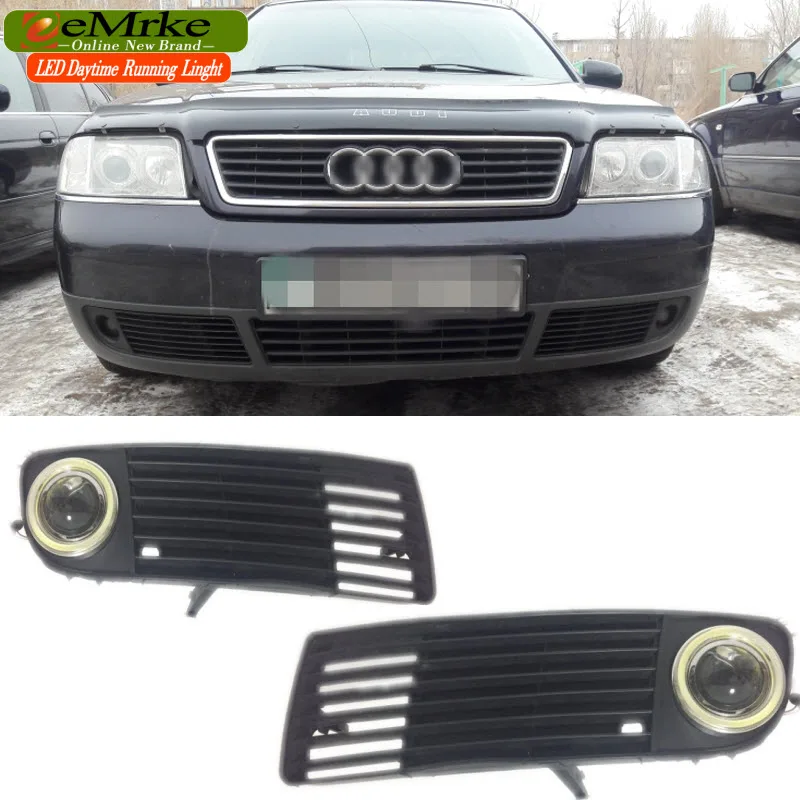 EEMRKE автомобильный Стайлинг для Audi A6 C5 1998 1999 2000 2001 COB ангельские глазки DRL дневные