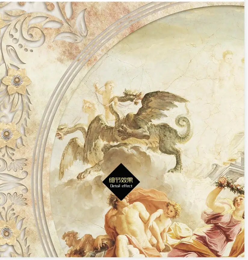Счастливый Ангел мраморный Европейский подвесной Топ фреска спальня потолок фон