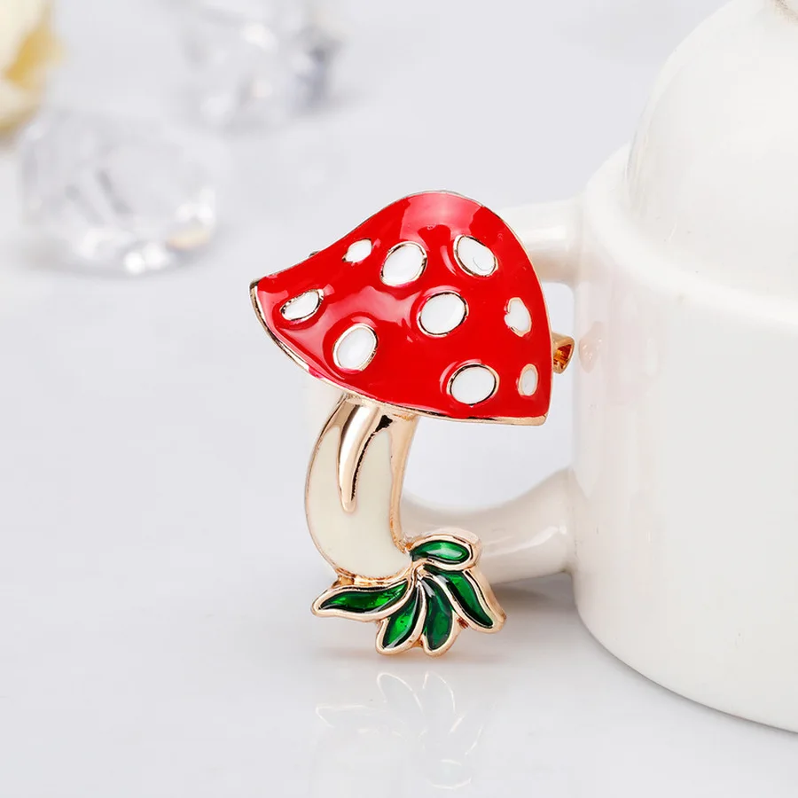 

Fashion Cartoon Personality Alloy Mushroom Brooch Pin for Gir Women Corsage Suit Jewelry Accessories Wholesale