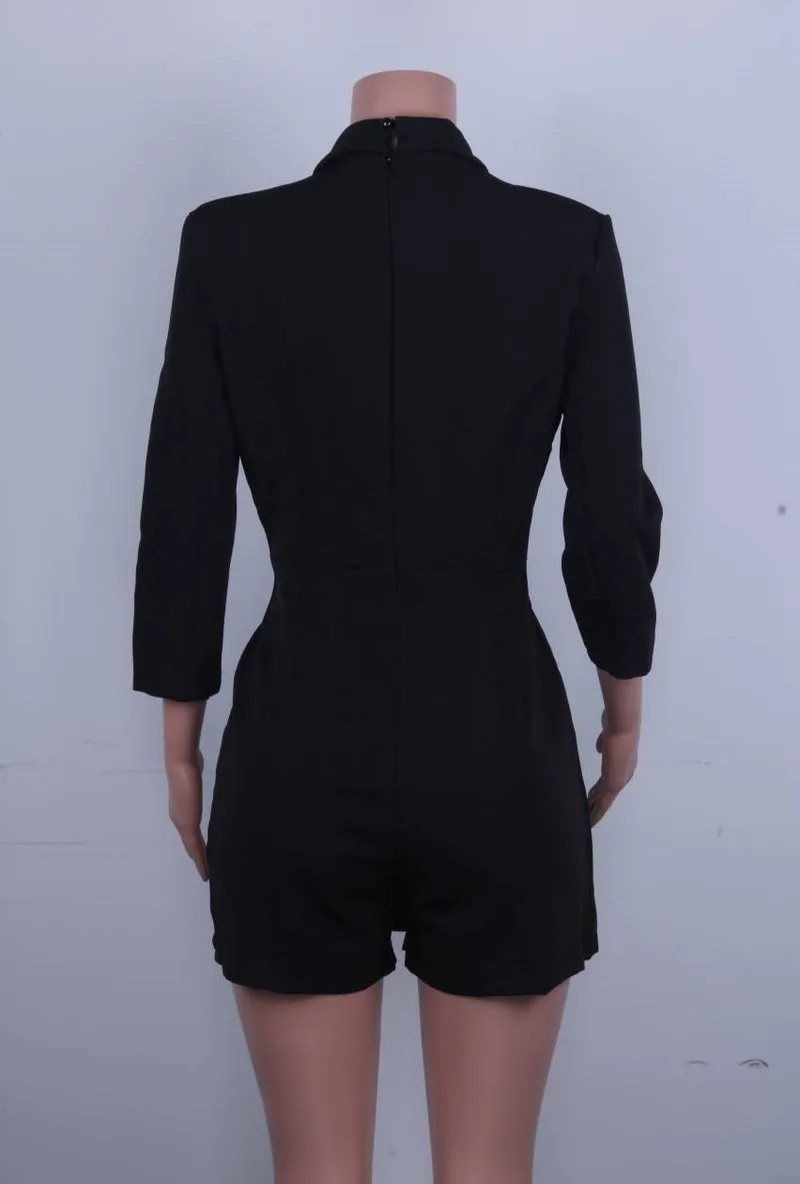 2020 Новинка Весна Осень Белый сексуальный глубокий V три четверти комбинезон