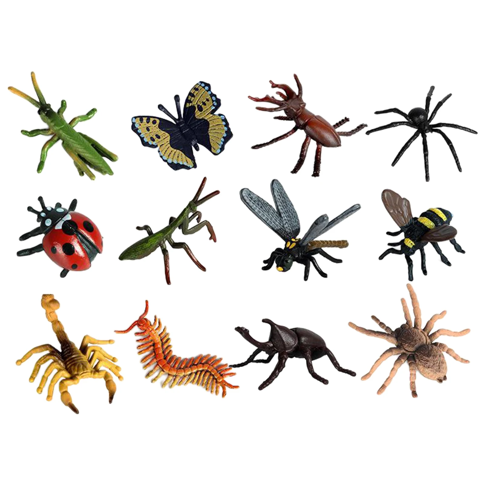 

12pcs Plastic Realistic Insect Model Figure Toys Bug Scorpion Bee