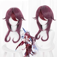 takerlama 40cm15 78 rosaria genshin impact cosplay wigs new character woman long hair curly headwear game coser accessories