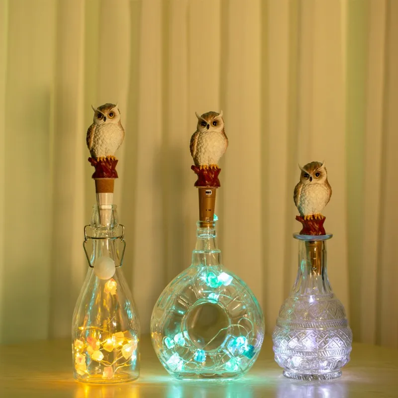 

Светильники-пробка в виде совы для винных бутылок, светодиодные сказочные огни с USB-зарядкой, украшение на свадьбу, Рождество, Хэллоуин, гирл...