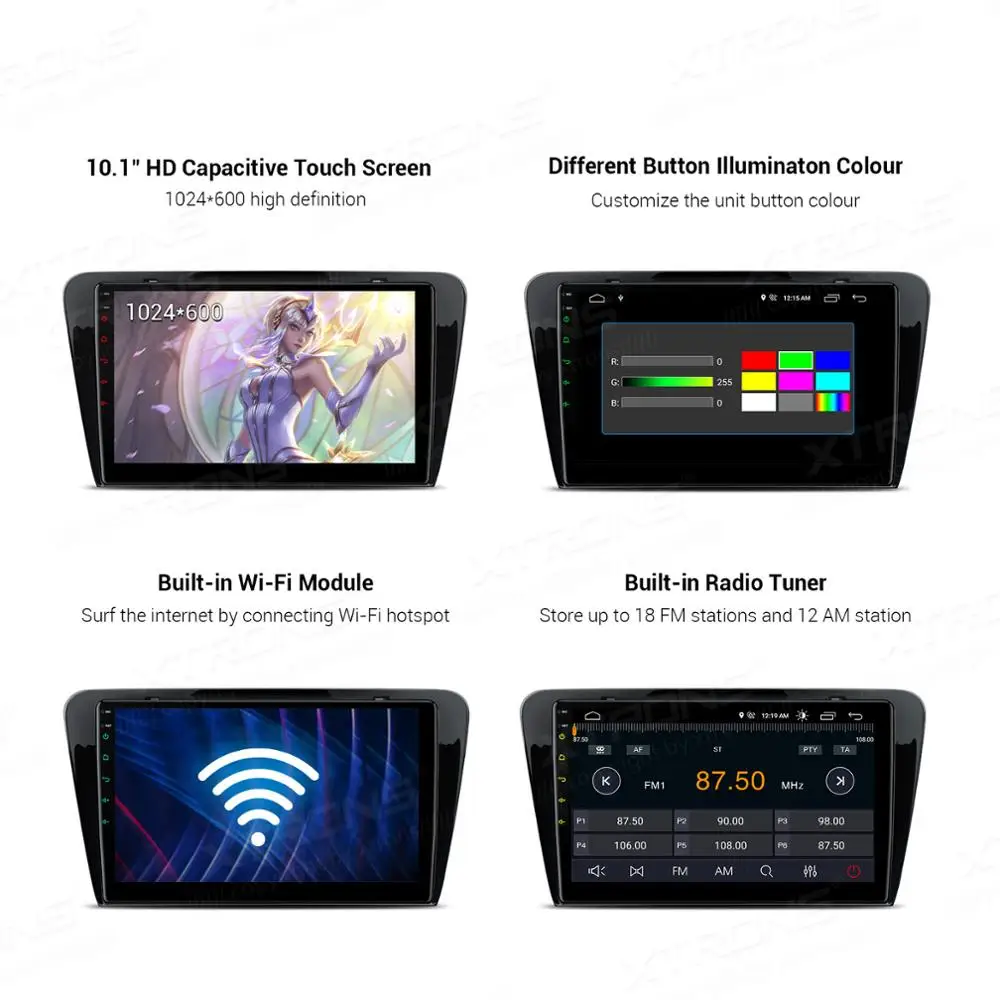 XTRONS 10 1 ''IPS Android DSP Автомобильный мультимедийный стерео радио плеер для Skoda Octavia