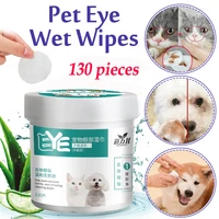 new 130pcsset pet eye wet wipes dog cat pet cleaning wipes grooming tear stain remover gentle non initiating wipes towel
