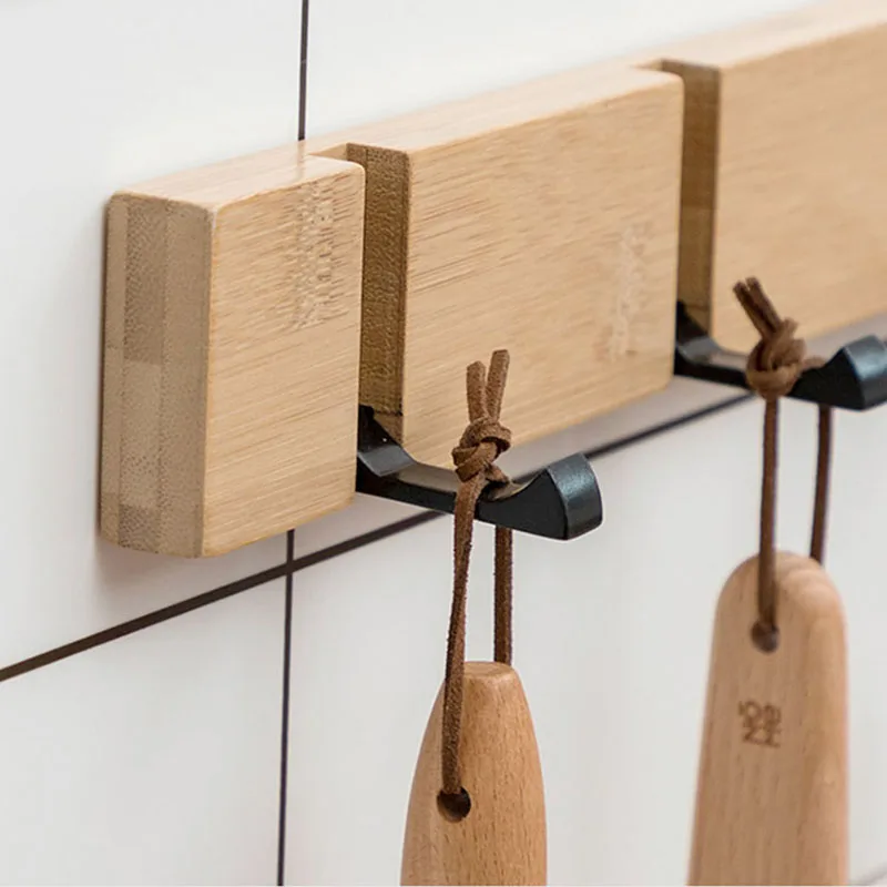 Винтажные скрытые деревянные крючки настенная вешалка держатель для хранения
