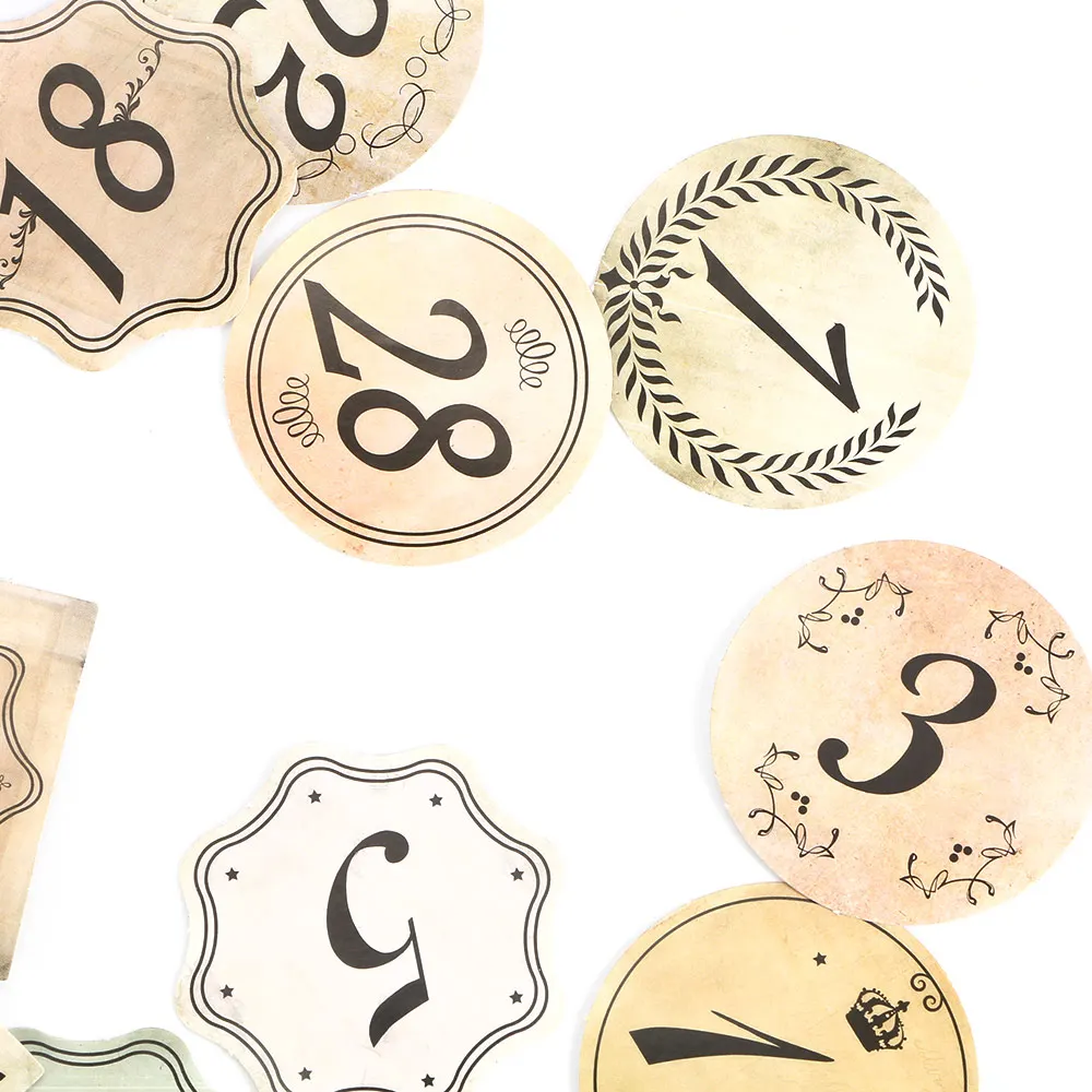 45 листов/коробка винтажный герметичный стержень с цифрами бумажная наклейка для