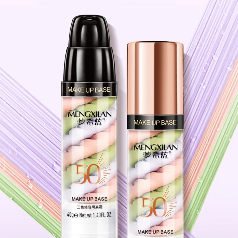 

3-Color Makeup Primer Moisturizing Oil-control Cover Blemishes Even Skin Color Isolation Cream