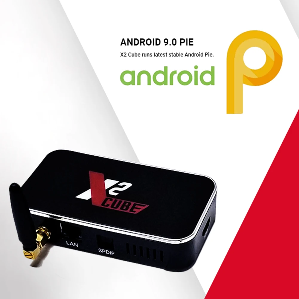 ТВ приставка X2 CUBE Smart Android 9 0 4K медиаплеер Amlogic S905X2 2 Гб LPDDR4 16 ГБ EMMC 4G/5G Wi Fi 1000 м