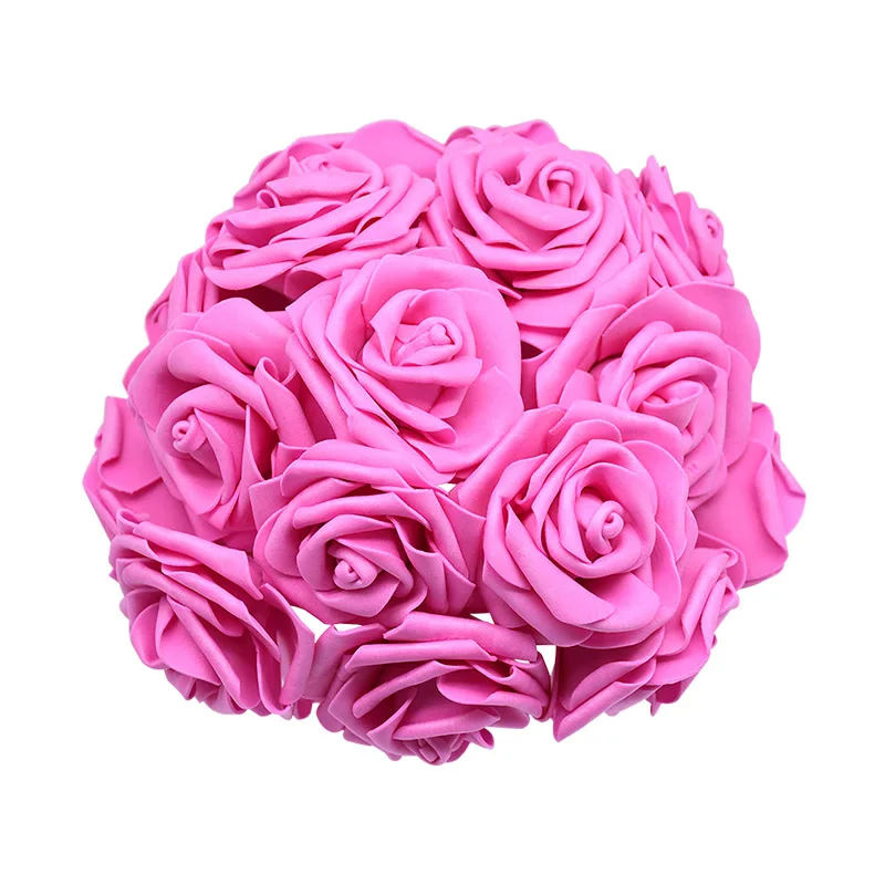 rose red 24 шт./лот искусственный букет роз декоративные пены розы цветы букеты невесты для свадьбы дома Вечерние Декорации для свадьбы - Цвет: rose red