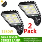 Светодиодный уличный фонарь на солнечной батарее, водонепроницаемый светильник с дистанционным управлением, с пассивным ИК датчиком движения, уличное освещение для фонарика с 3 режимами