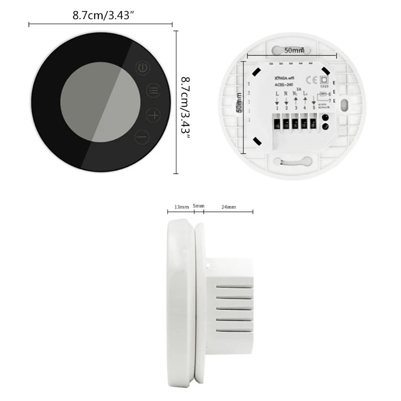

Gas Boiler Intelligent LCD Touching Screen WiFi Heating Thermostat APP Control N84C