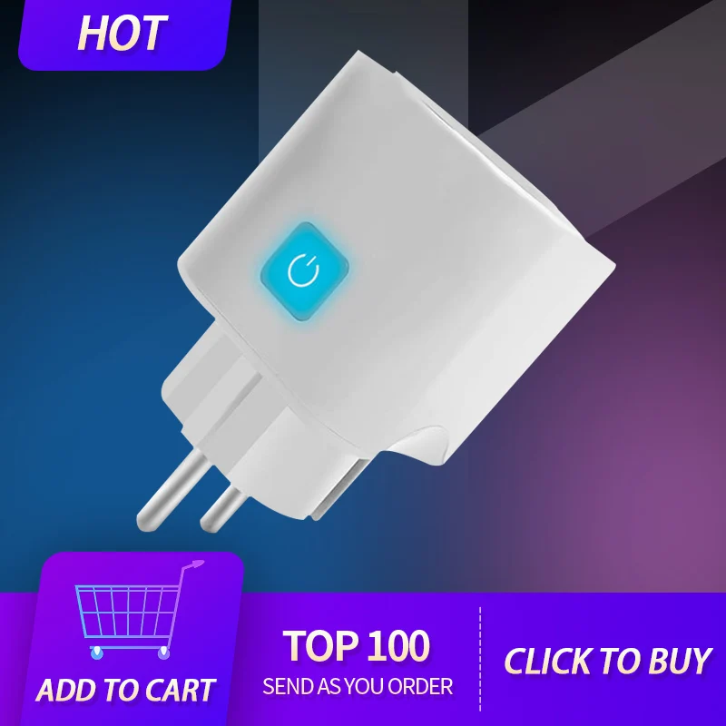 

WiFi Smart Socket EU 10A Power Monitor Timing Function Smart Plug Tuya APP Control Works Alexa Google Assistant Home Accessories