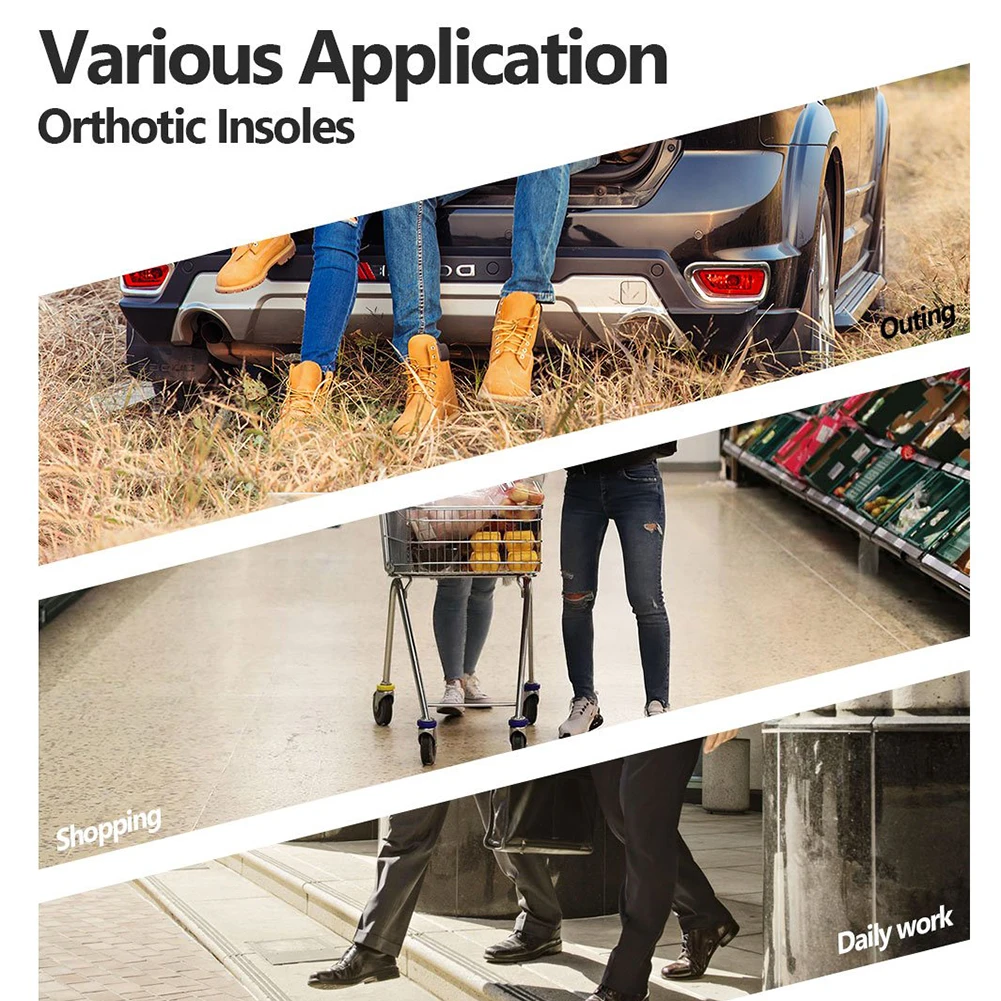 NOIPACE Orthopedic Insoles for Flat Feet Plantar Fasciitis Arch Support Shoe Cushioning Inner Insert Sole Relieve General Pain