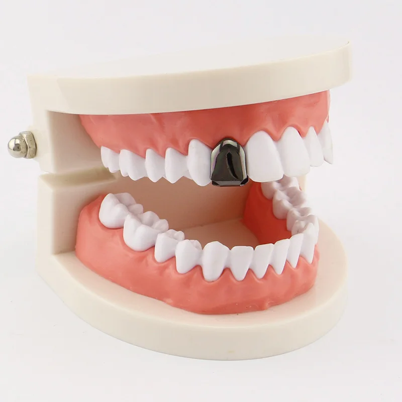 

Hollow Open Face Double Tooth Grills Tooth Cap Plated Top Two Teeth Grillz Caps Teeth Cover Cosplay Jewelry For Men & Women