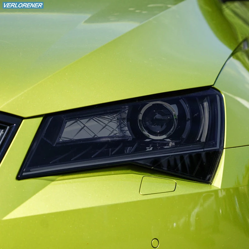 2 Pcs Car Headlight Protective Film Smoked Black Tint Wrap Vinyl Transparent TPU Sticker For Skoda Superb 3 3V B8 2015-2021 2 Pcs Car Headlight Protective Film Smoked Black Tint Wrap Vinyl Transparent TPU Sticker For Skoda Superb 3 3V B8 2015-2021
