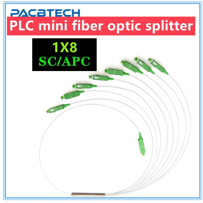 

Optical Splitter SC APC 0.9mm 1X8 FTTH Fiber Optic Splitter PLC FBT Optical Coupler Singlemode Simplex Steel Pipe PVC