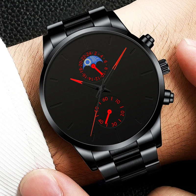 

Reloj Hombre Luxury Fashion Business Men Watches Classic Black Stainless Steel Analog Quartz Wrist Watch Relogio Masculino