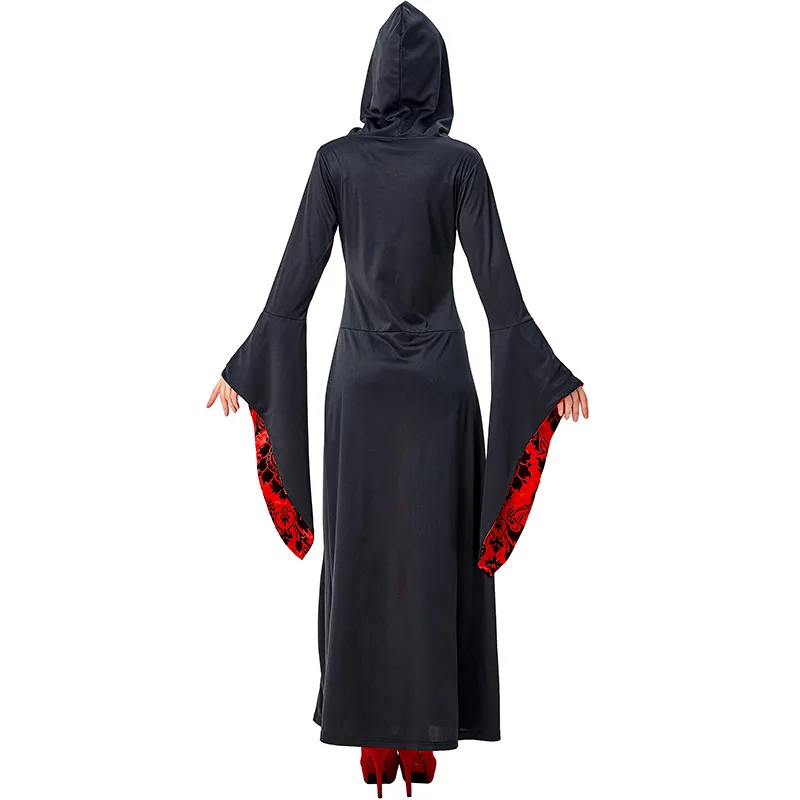 

Halloween Horror Night Carnival Night Black Red Wizard Robe European Court Wizard Vampire Stage Costume