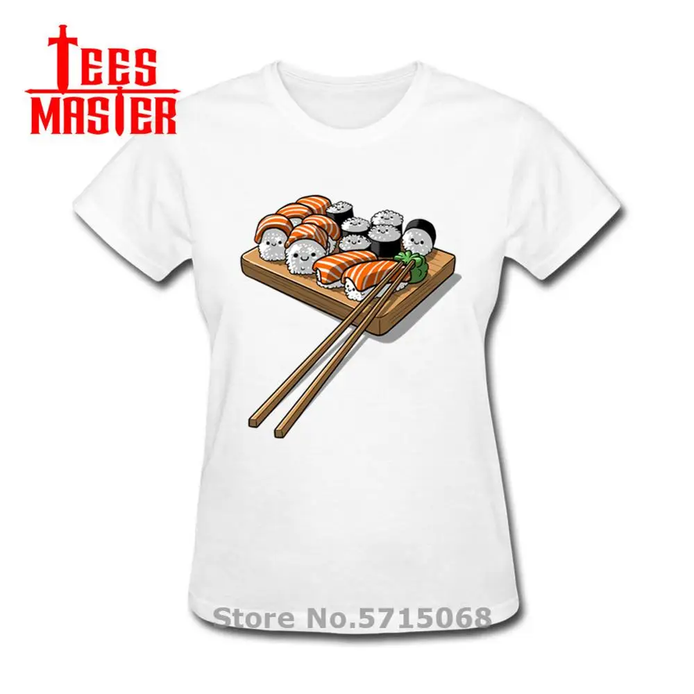 Васаби Одежда Забавный суши семьи хлопчатобумажная футболка с рисунком Лето