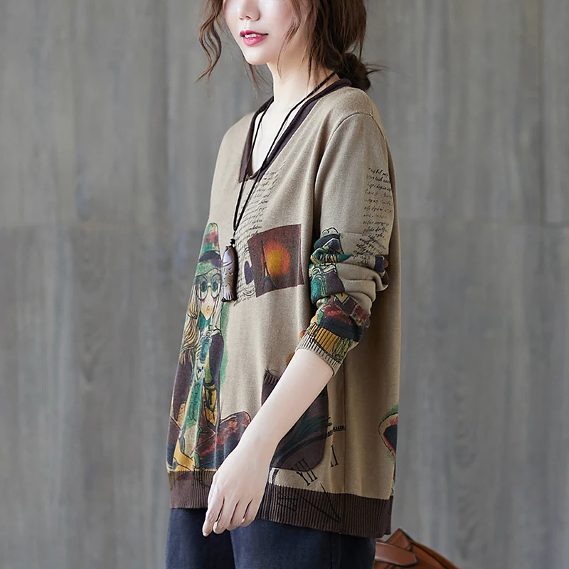 Свитер женский трикотажный Max LuLu в европейском стиле Повседневный свободный