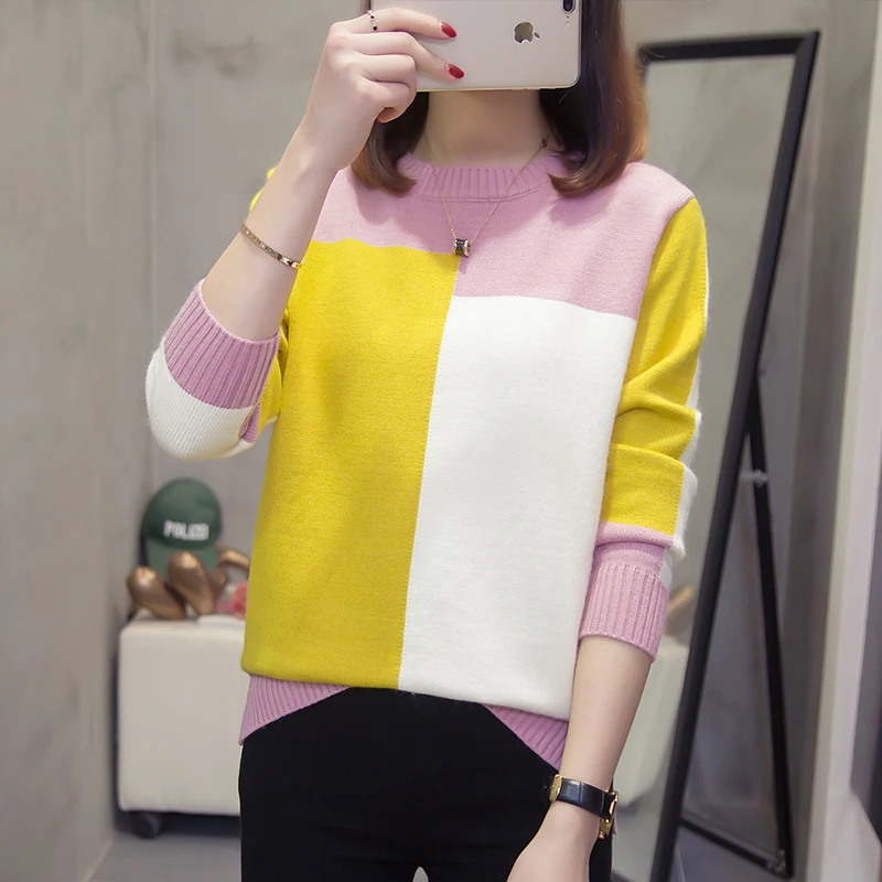 Женский вязаный пуловер элегантный свитер свободного покроя размеры до 4XL A89 |