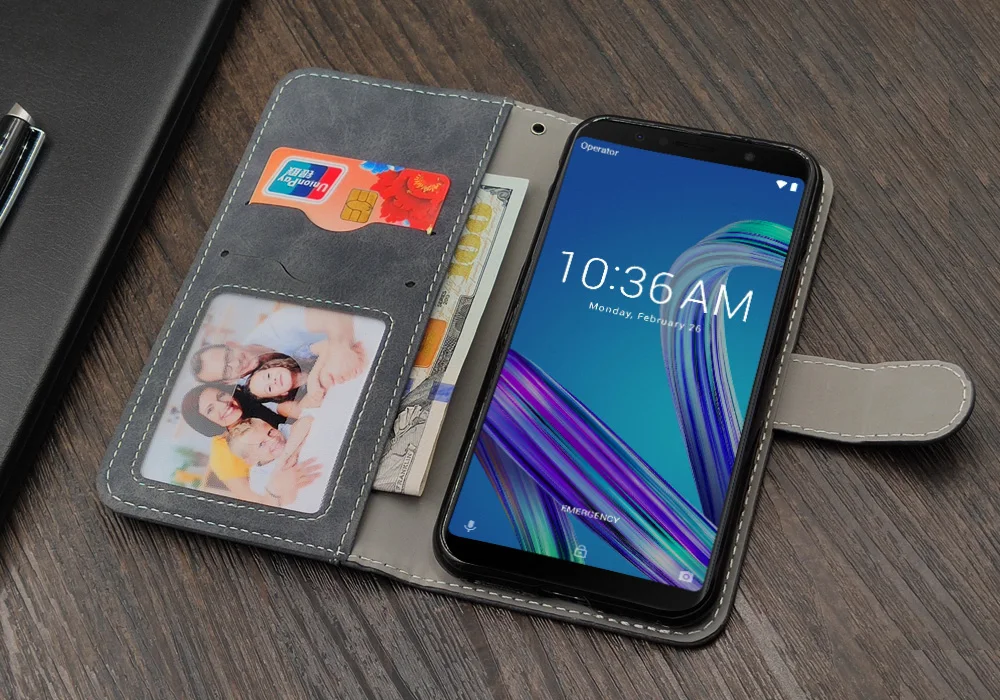 Винтажный кожаный чехол-книжка для ASUS ZenFone Max M1, роскошный чехол-кошелек из ТПУ для ASUS ZB555KL ZB556KL, чехол для телефона