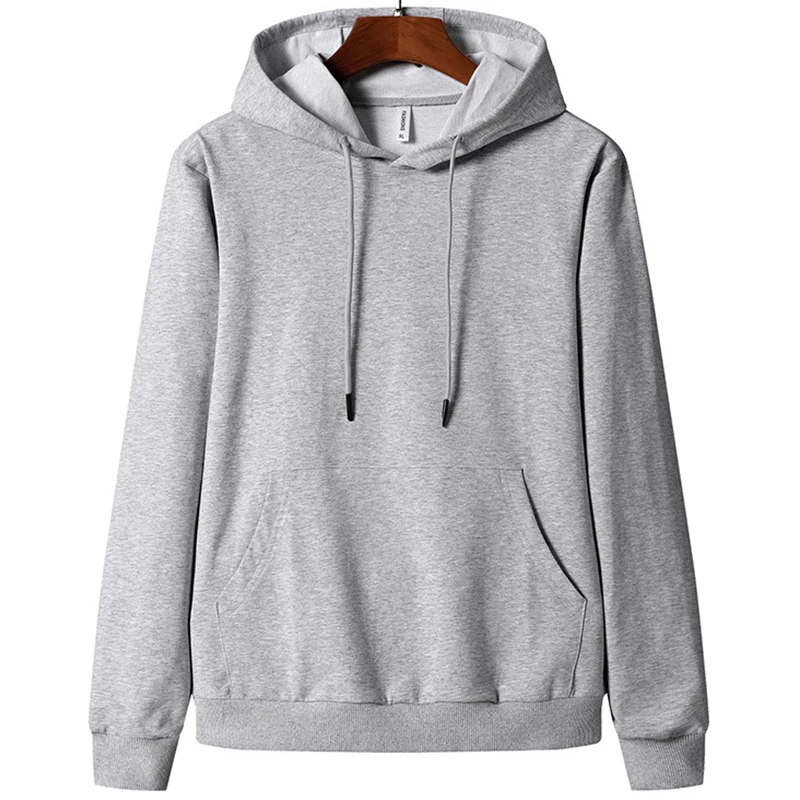 Мужская однотонная хлопковая спортивная одежда размера плюс с длинным рукавом