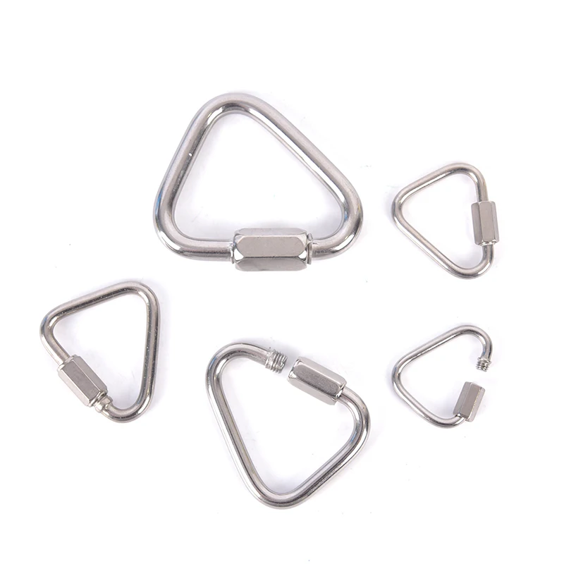 

1pcs Stainless Steel Triangle Connecting Ring Lock Triangle Lock Rock Climbing Equipment Fast Security